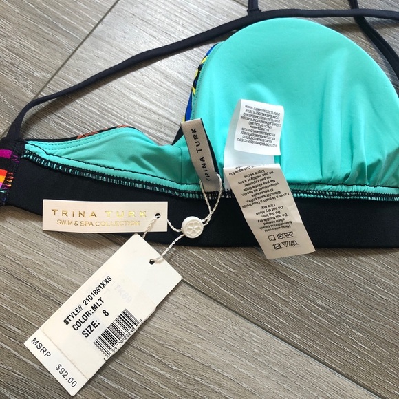 Trina Turk Electric Reef Bralette Bikini Top Women’s Size 8 NWT - Picture 7 of 10